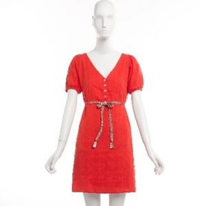 J Crew Factory Red Drawstring Dress Size 4